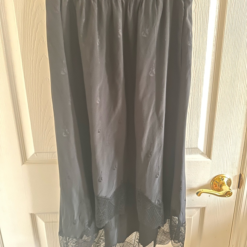 Zadig & Voltaire Black High-Low Silk Skirt with Guitar Print - Picture 2 of 4